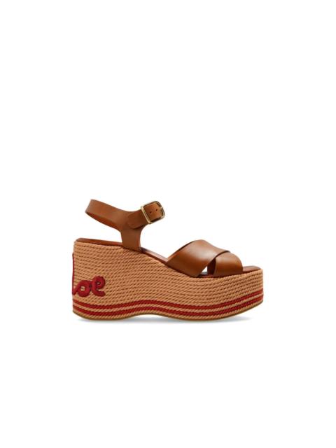Chloé Chloe Sand Brown Wedge Sandals New & Authentic (Women's size