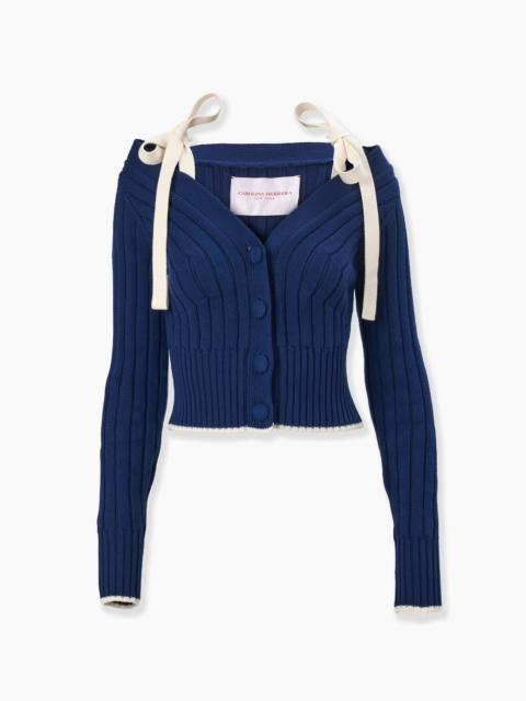 CAROLINA HERRERA Off-Shoulder Cardigan With Ties