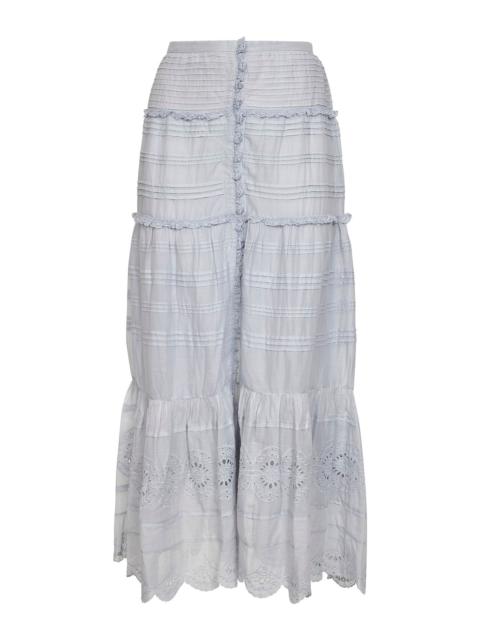 Isabel Marant Étoile Marant Etoile Women Light Blue Cotton And Lace Paoline Long Skirt