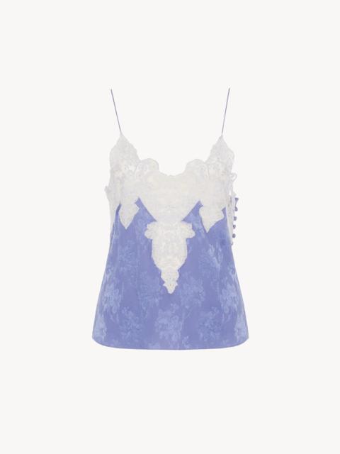 Chloé CAMISOLE TOP IN SILK JACQUARD & LACE