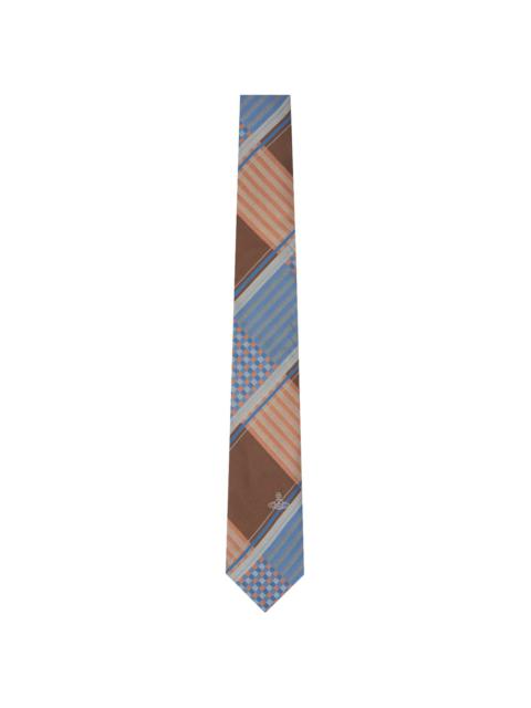 Blue & Brown Combat Tartan Tie