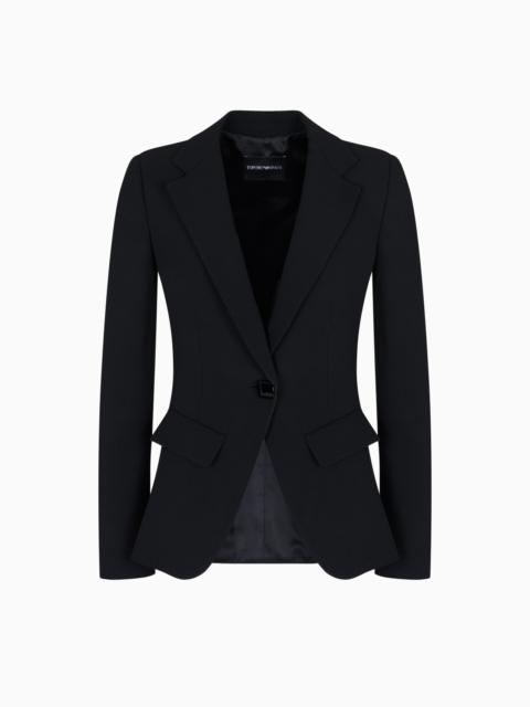 EMPORIO ARMANI SINGLE-BREASTED CADY CRÊPE BLAZER