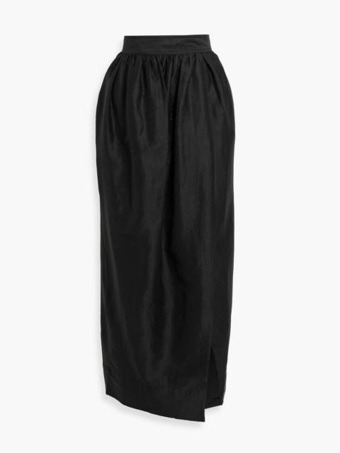 Aje. Mirabelle wrap-effect linen-blend maxi skirt