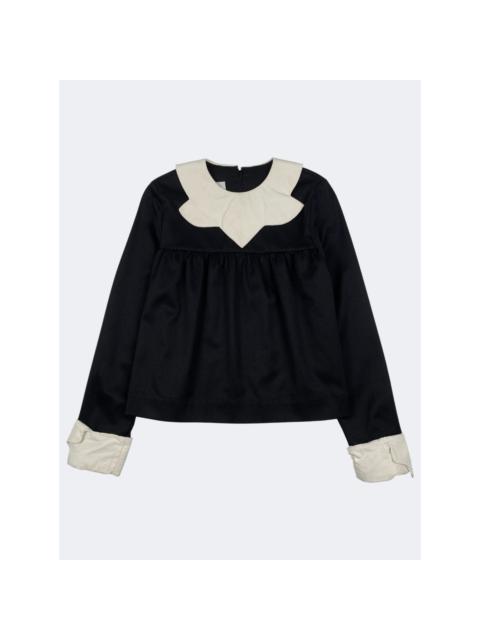 Maison Margiela MM6 Bib-Style Collar and White Cuffs Blouse
