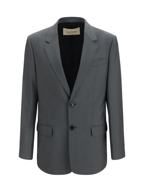Valentino Valentino Single-breasted Wool Mohair Jacket Raven