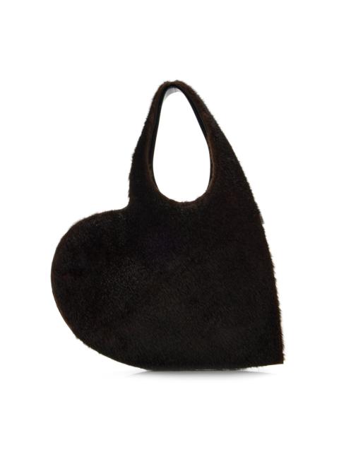COPERNI Heart Faux Fur Tote Bag brown
