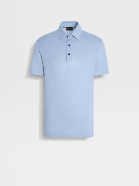 ZEGNA LIGHT BLUE VELLUS AUREUM POLO SHIRT