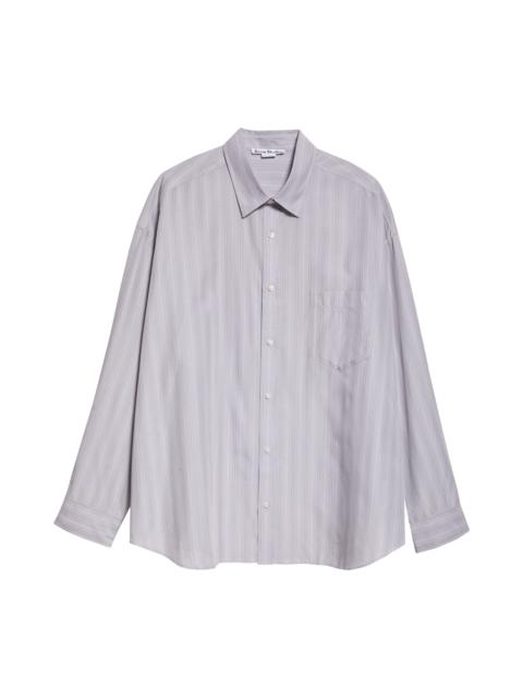 Acne Studios Acne Studios Soffia Relaxed Fit Stripe Button-Up Shirt in Grey/Multi at Nordstrom