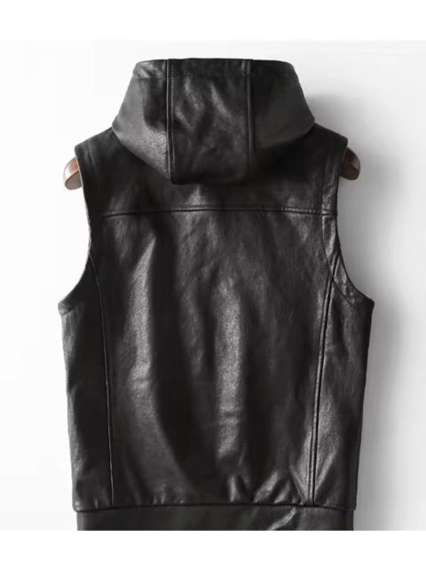 Other Designers Japanese Brand - Faux Leather Hooded Vest - Tactical Streetwear