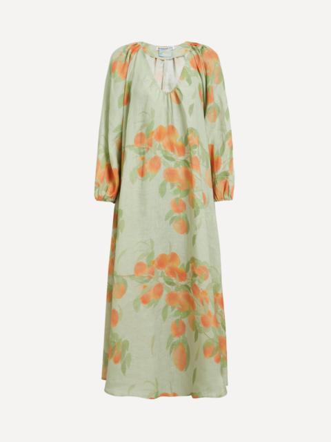 BERNADETTE Georgette Peach Tree Maxi Dress