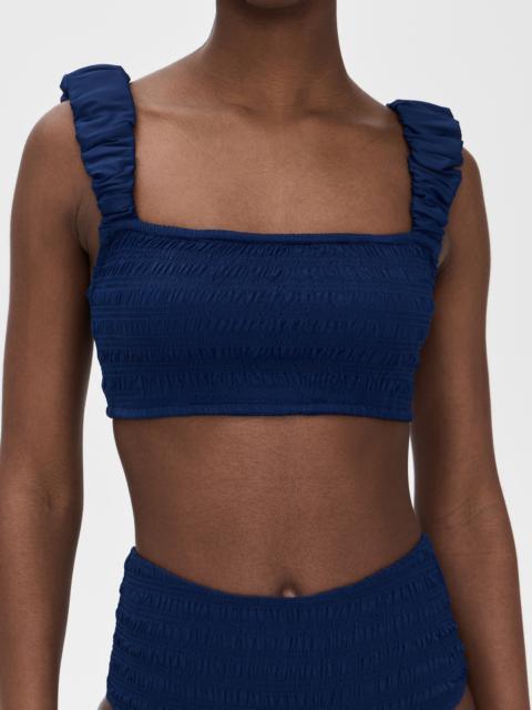 Sea Shyla Solid Smocked Bikini Top