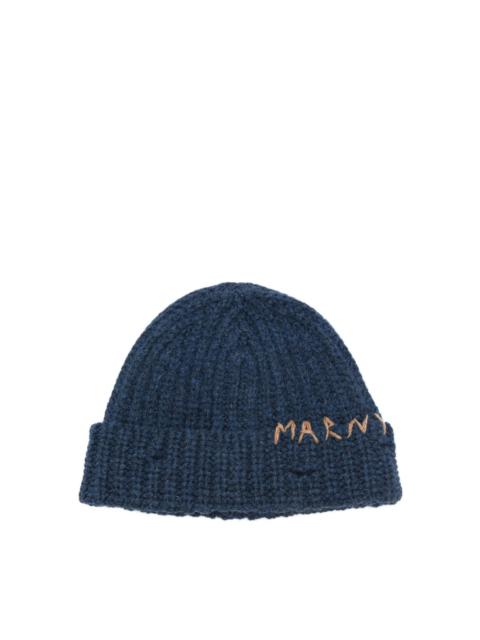 Marni LOGO-EMBROIDERED BEANIE