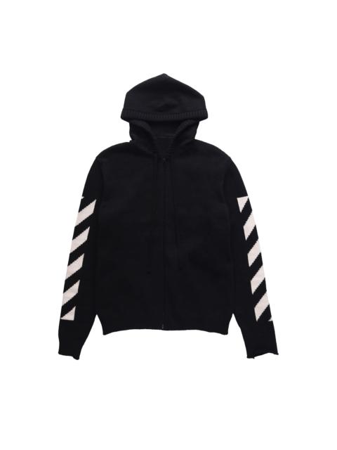 Off-White Off-White Diag Arrow Knit Zip Hoodie 'Black/White'