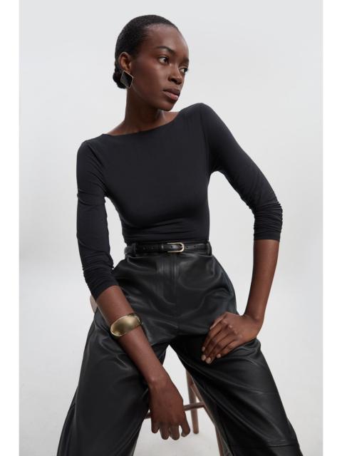 KAREN MILLEN Contour Jersey Scoop Back Long Sleeve T-shirt