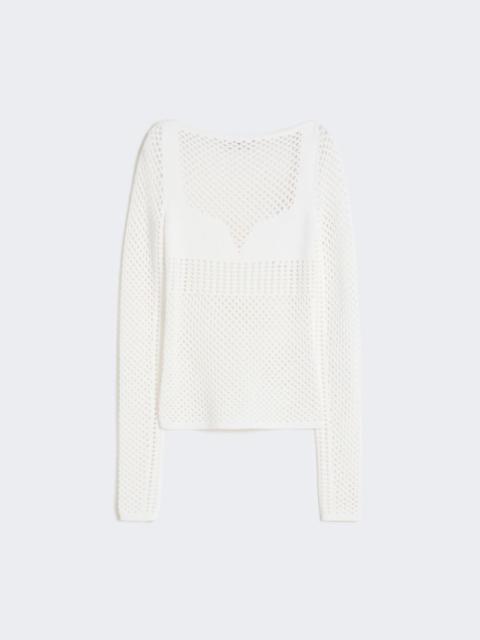 Sportmax Slim-fit viscose-blend sweater - white
