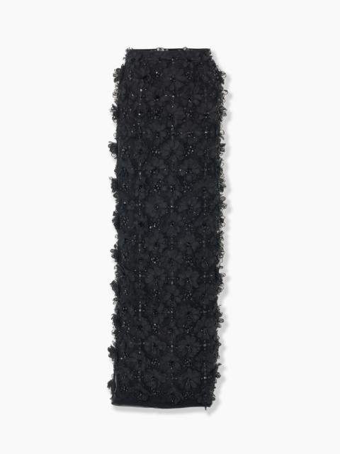 CAROLINA HERRERA Embroidered Tulle Column Skirt