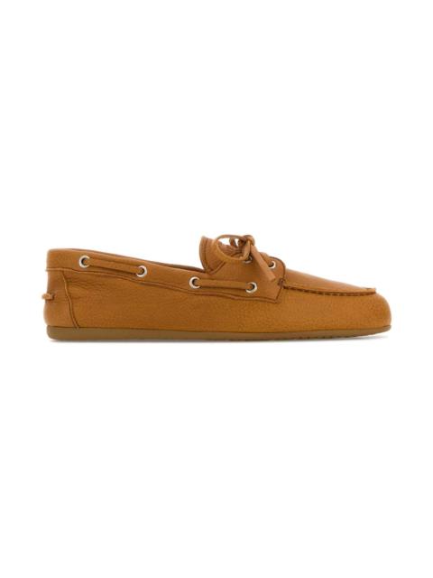 Miu Miu Orange Leather Loafers
