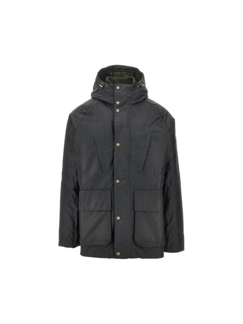 Other Designers Barbour International Oakdale Waxed Cotton Parka Green