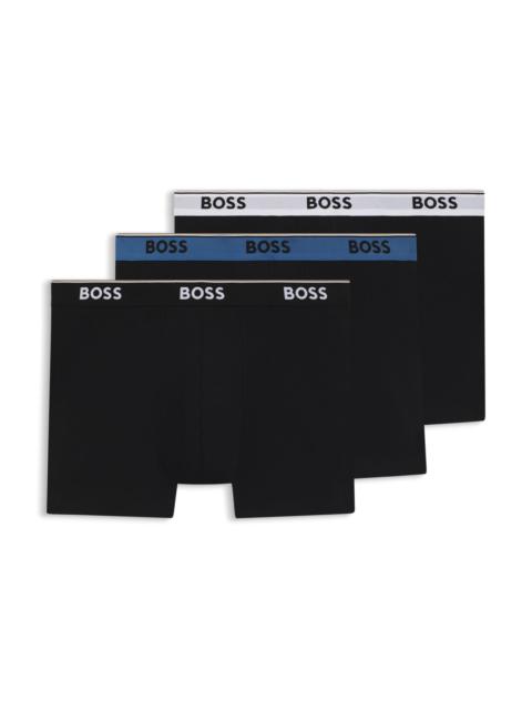 BOSS THREE-PACK OF BOXER BRIEFS IN STRETCH COTTON