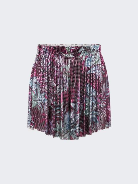 rabanne Palm Tree Printed Mesh Shorts Hawaii Blue And Purple