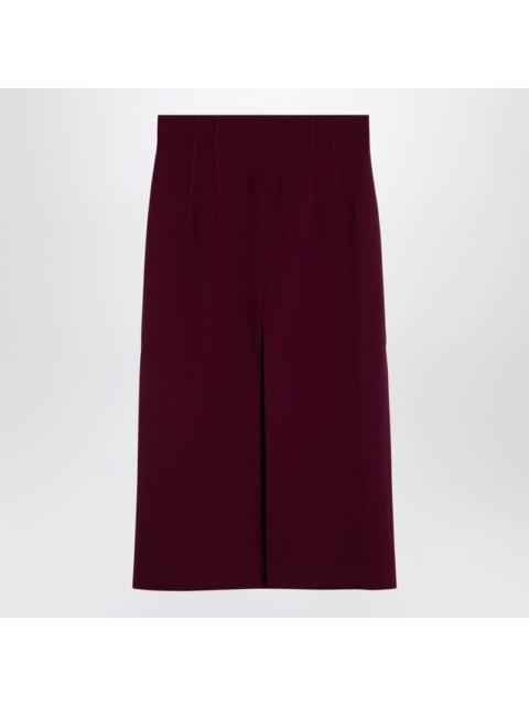 The Andamane - THE ANDAMANE Stephanie Burgundy wool-blend midi skirt