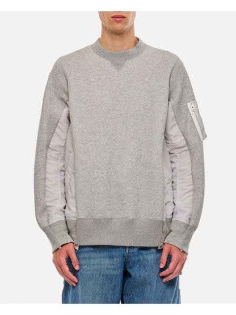 sacai Sacai Men Sponge Sweat X Nylon Twill Pullover