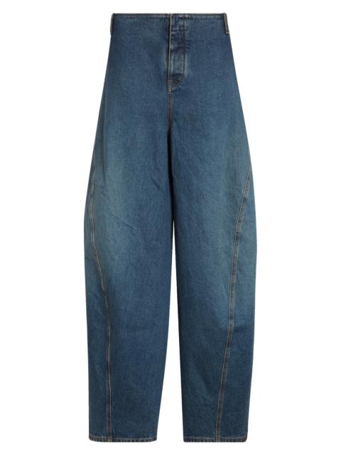 Alaïa Alaïa Barrel Leg Jeans in Bleu Delave at Nordstrom
