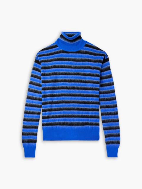 Marni Striped brushed-wool rollneck sweater