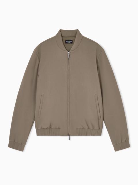 EMPORIO ARMANI ICON 3D PIQUÉ-EFFECT CRÊPE JERSEY BLOUSON