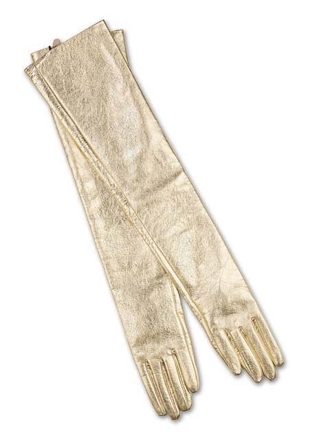 CYNTHIA ROWLEY Bea Long Metallic Leather Gloves