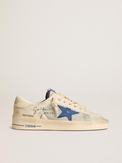 Stardan in nylon with blue leather star and ivory leather heel tab