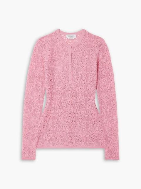 GABRIELA HEARST Ithaca crocheted wool and silk-blend Henley top
