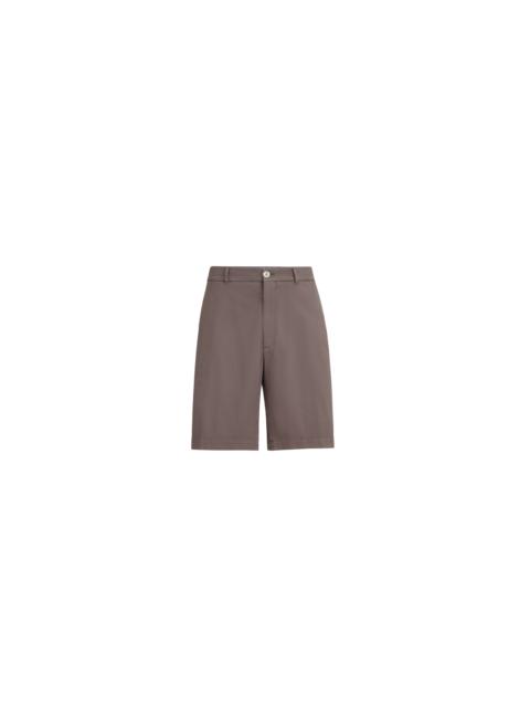 Brunello Cucinelli Brunello Cucinelli Garment-dyed Bermuda shorts in Hazelnut at Nordstrom