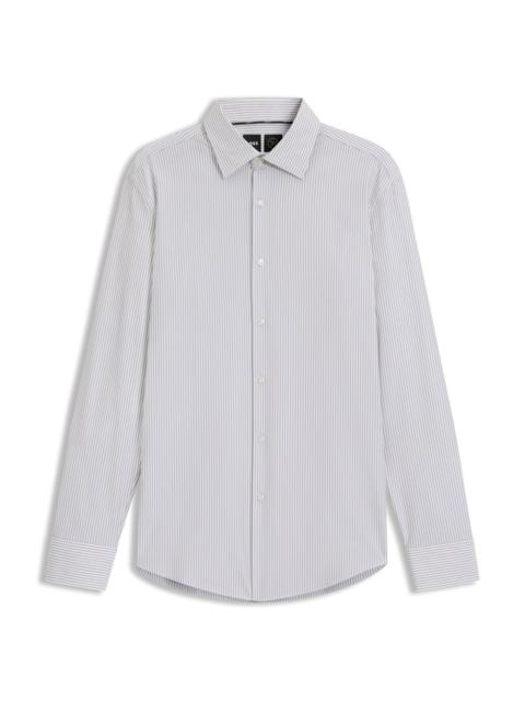 BOSS SLIM-FIT STRIPED SHIRT IN PERFORMANCE-STRETCH FABRIC