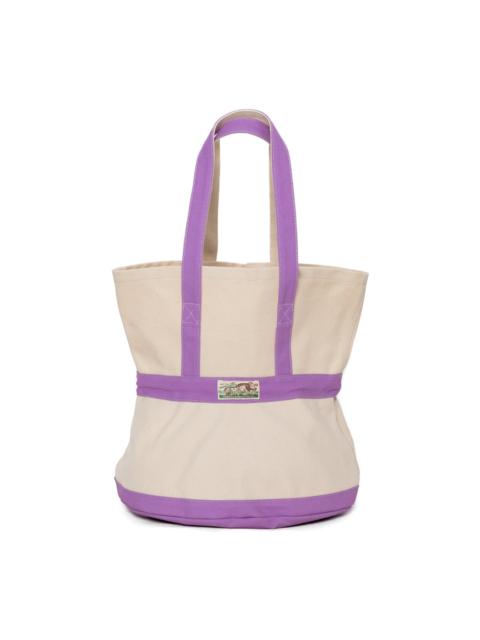 Kapital #4 Canvas ELEPHANT TOTE BAG M - Ecru x Purple
