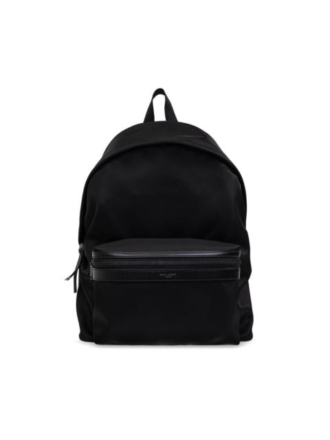 SAINT LAURENT Saint Laurent City Black Canvas/Leather Backpack New & Authe