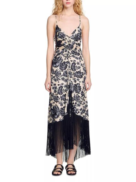 Sandro Floral Print Maxi Dress