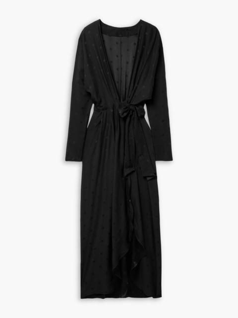 Johanna Ortiz Dance of Devotion silk satin-jacquard midi wrap dress