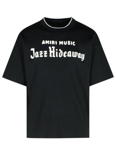AMIRI Amiri 'JAZZ' Black Viscose Blend T-shirt