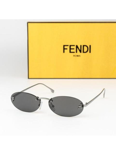 FENDI Fendi FIRST CRYSTAL Women Sunglasses Silver Grey Oval FE4075US 12A NEW AUTHENTIC