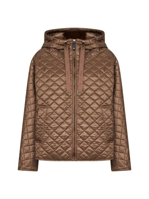 Other Designers Max Mara The Cube Women Tobacco Mtcgiorno Hooded Padded Jacket