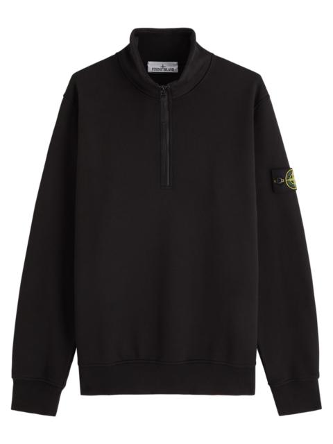 Stone Island Badge Half-zip Cotton Sweatshirt