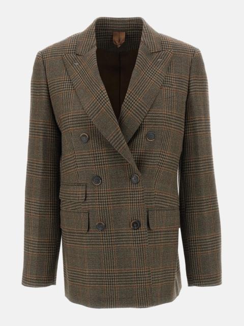 Max Mara DOUBLE-BREASTED JACKET IN MOULINE WOOL BATAVIA