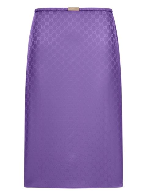 GUCCI GG jacquard silk midi skirt