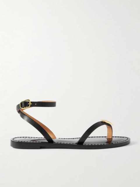 AMANU The Senegal Embellished Leather Sandals