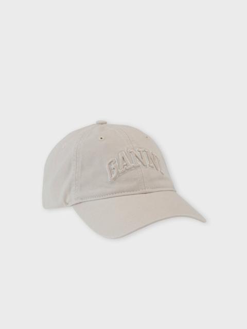 GANNI Cap Washed Cotton Canvas Egret ONESIZE