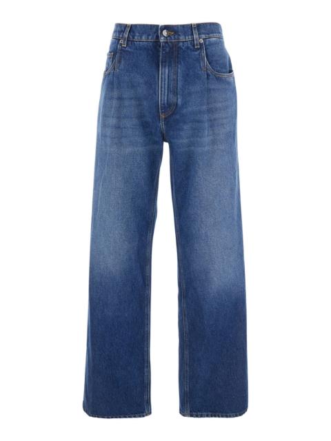 Dolce & Gabbana Dolce & Gabbana Men Blue Jeans With Logo Patch On The Rear In Denim Man