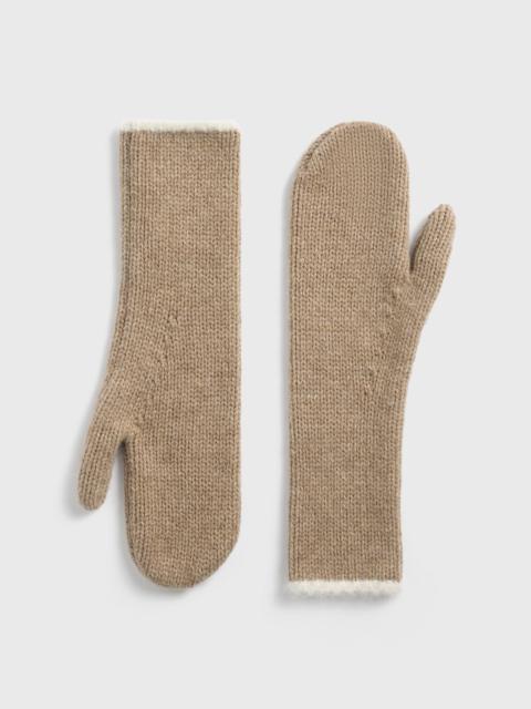 TOTEME Contrast-edge mittens soft camel