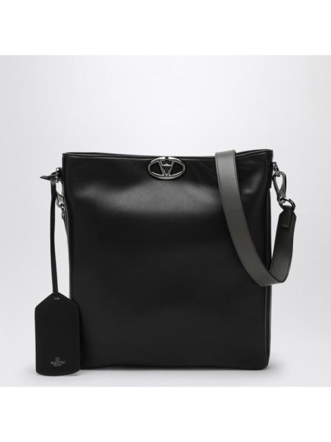 Valentino Valentino Garavani Vlogo Locker Black Leather Shoulder Bag Men