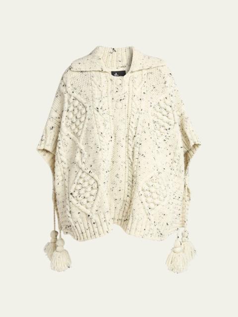 Moncler Grenoble Wool-Blend Tassel Cape